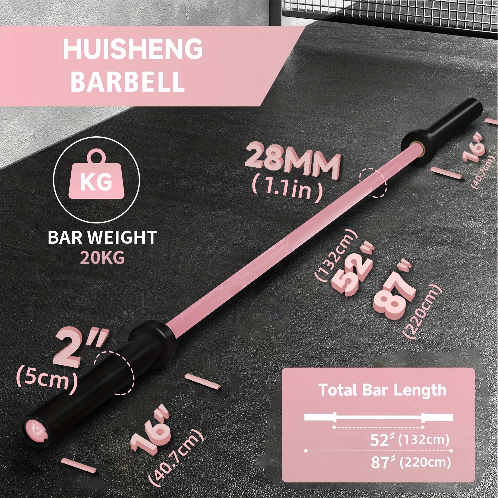 Pink Rogue Bench Press Bar Pink 7ft Weightlifting Barbell 20kg Bar Load 700  Lbs Temu
