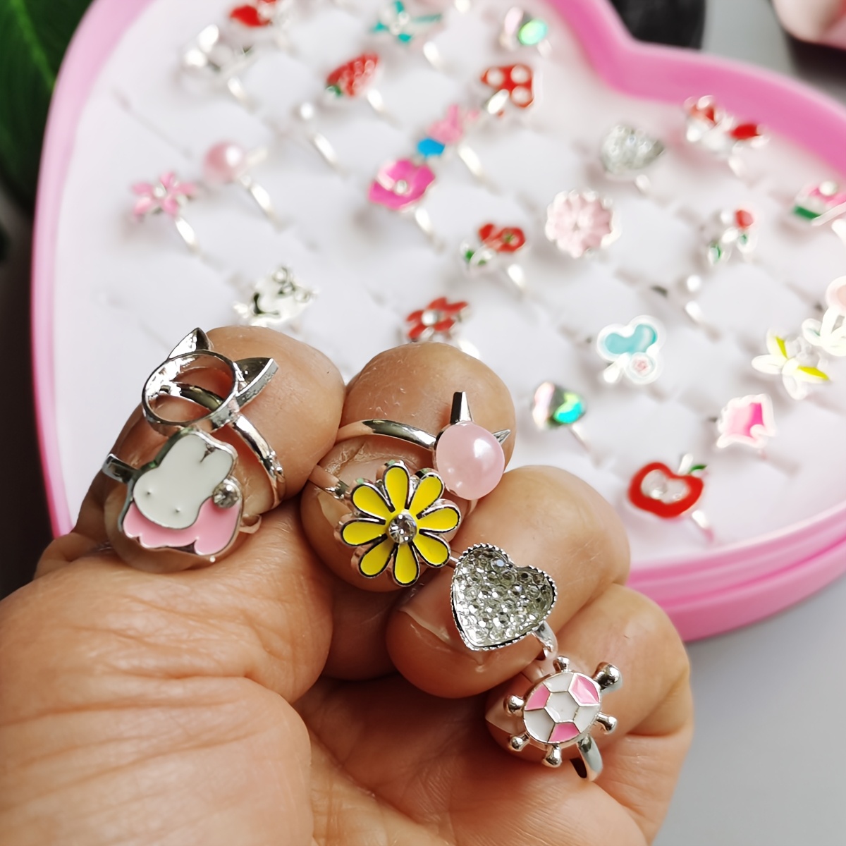 5pcs cute kids rings children girls alloy finger ring child Temu