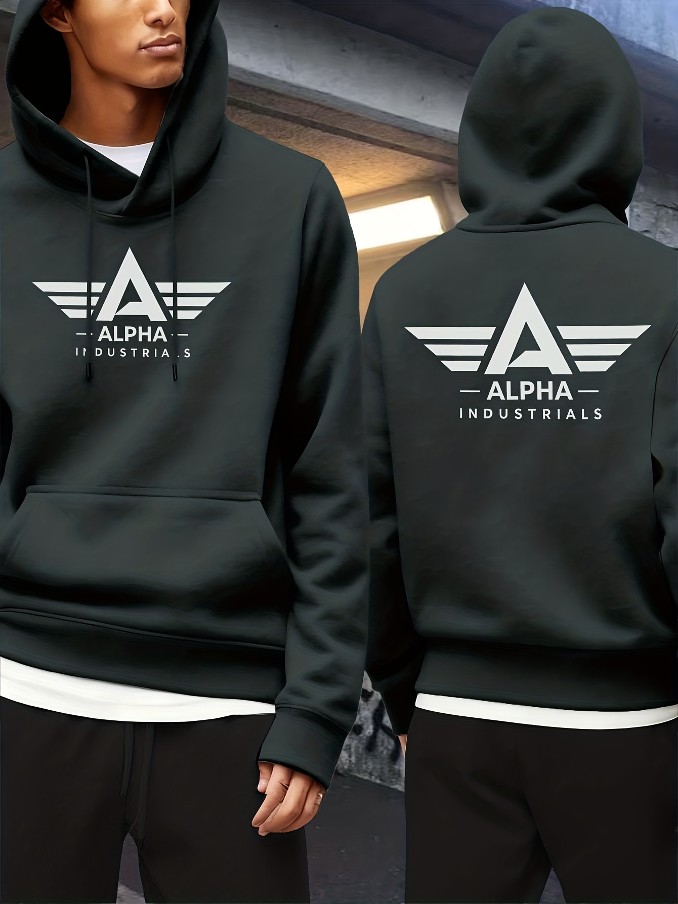 Pluche dikke wintersweater met capuchon voor heren