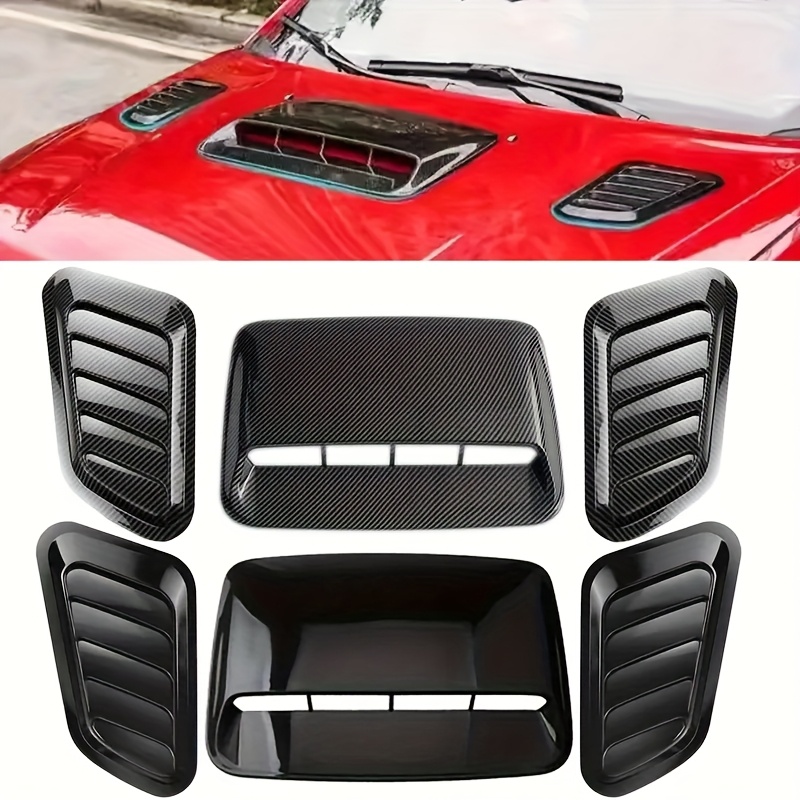 

3pcs Universal Car Hood Ventilation Set, Polished Plastic Air Outlet, Front Engine Hood , Automotive Exterior Modification Accessories