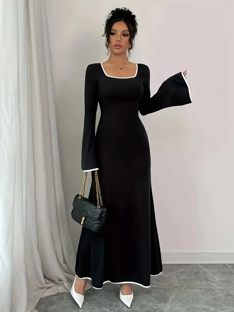 flowy black long sleeve dress Lucy Black Long Sleeve Mini Dress - US 10
