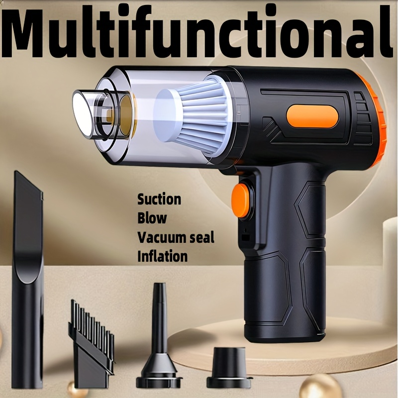 Portable Wireless Vacuum Cleaner with USB Charging, Compact And Convenient, Comes with a Brush Head And Flat Nozzle, Suitable for Cleaning Cars, Homes, Offices, Camping, And Computer Keyboards