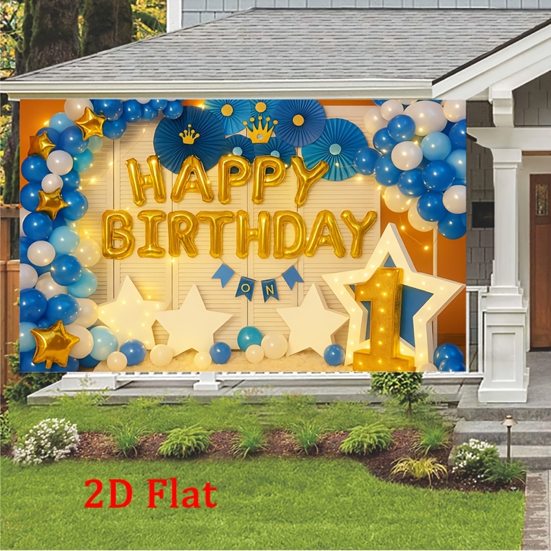 royal blue and white balloon arch sold on Temu United States