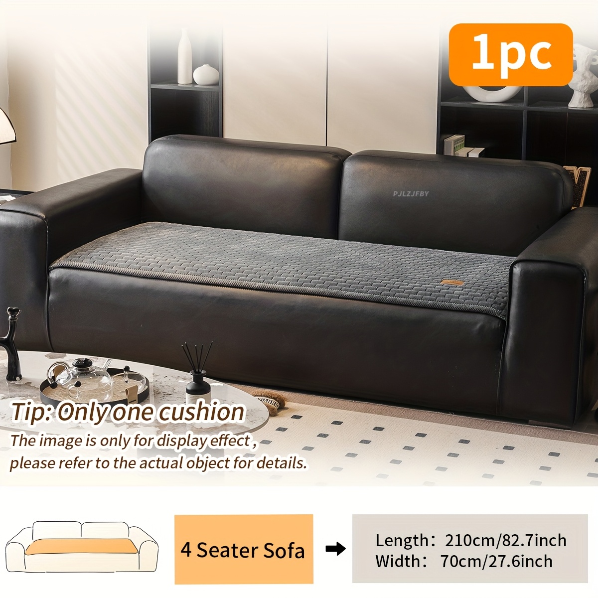 TEMU 1pc Flannel Sofa Cushion, Quilted , Modern Minimalist Style, Brick Texture, Autumn And Winter Plush, Filled With Polyester, Labeling Technique,