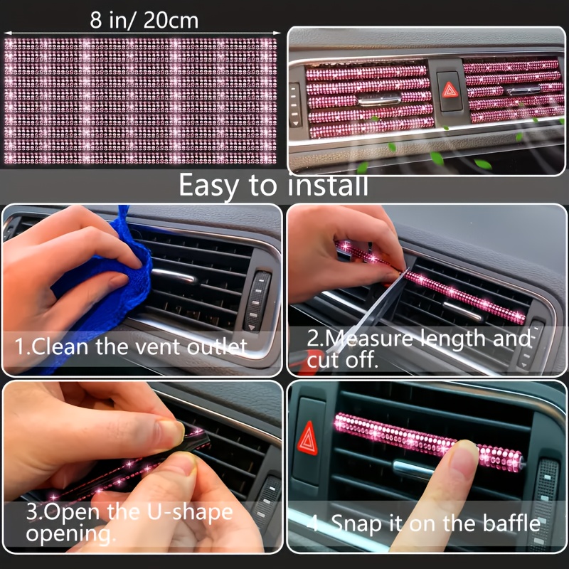 26pcs of diamond-encrusted interior car accessories