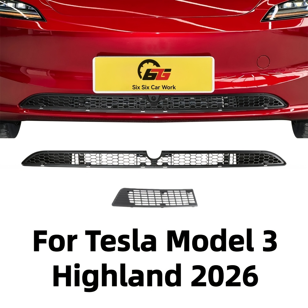 TEMU Anti-insect Net Radiator Mesh With Camera Cutout Design For New Model 3 Highland 2026 Lower Bumper Intake Grille Accessory
