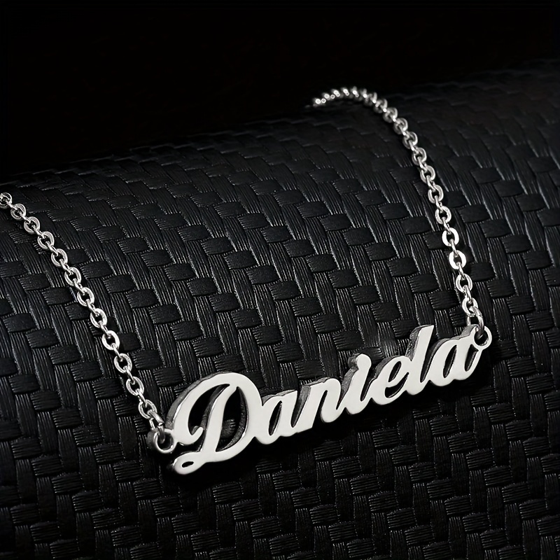 TEMU 1 collar personalizado con de acero inoxidable, , a , minimalista y de bricolaje, para celebraciones festivas y