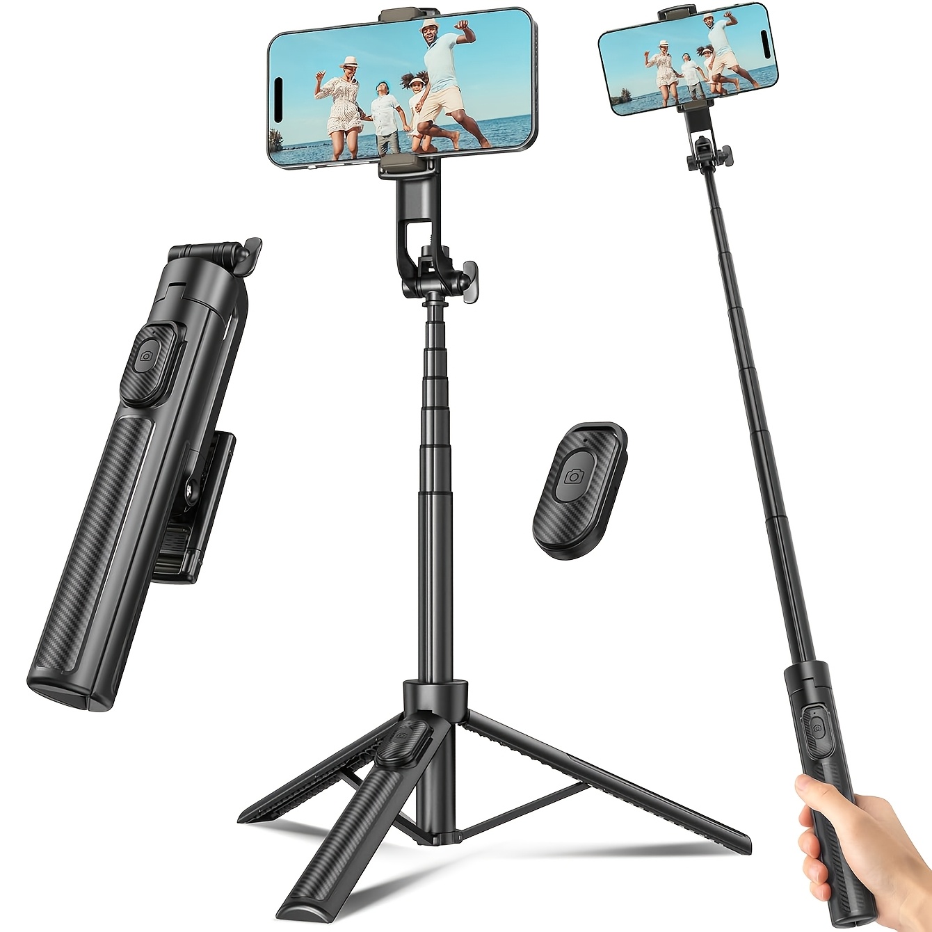 TEMU 40 Inch Smartphone Selfie Stick Tripod, Expandable Selfie Stick Integrated Smartphone Tripod With Wireless Remote Control, 360 Degree Rotation,