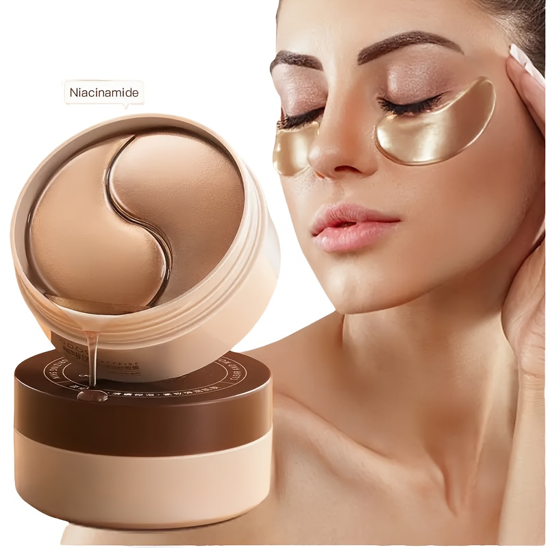 60pcs Caffeine & Peptide Eye Masks - Hyaluronic Acid & Niacinamide Infused, Firming & Radiant, Moisturizing for All Complexions, Alcohol-Free Gel Eye Patches