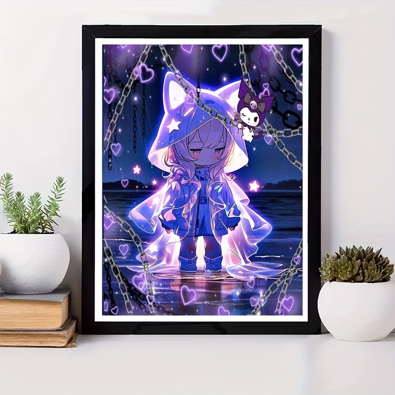 Yeesam Art Kreuzstich-Kit 'Malen Girl' – 14 Count Leinwand 55x70 Cm, Inkl. Fäden & Nadeln, Für Fortgeschrittene