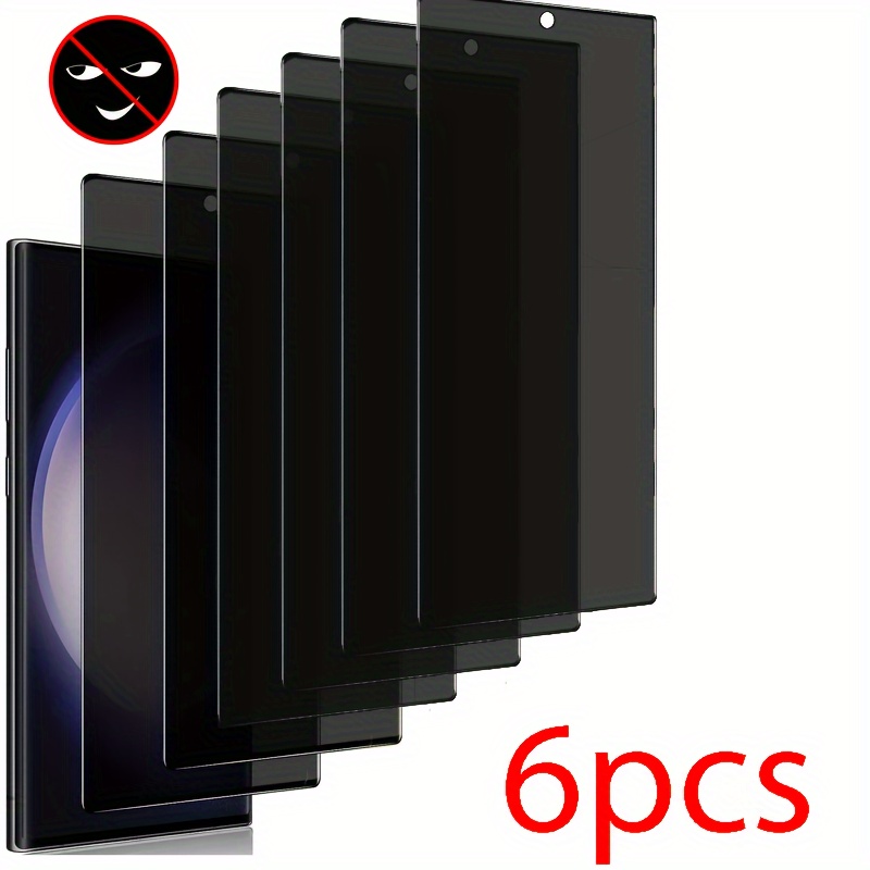 

6-pack Screen Protector For S22u/s23u, Tempered Glass With Privacy Filter, Anti-spy, Hd Clear, Anti-scratch, Flexible Tpu, Full Coverage Film