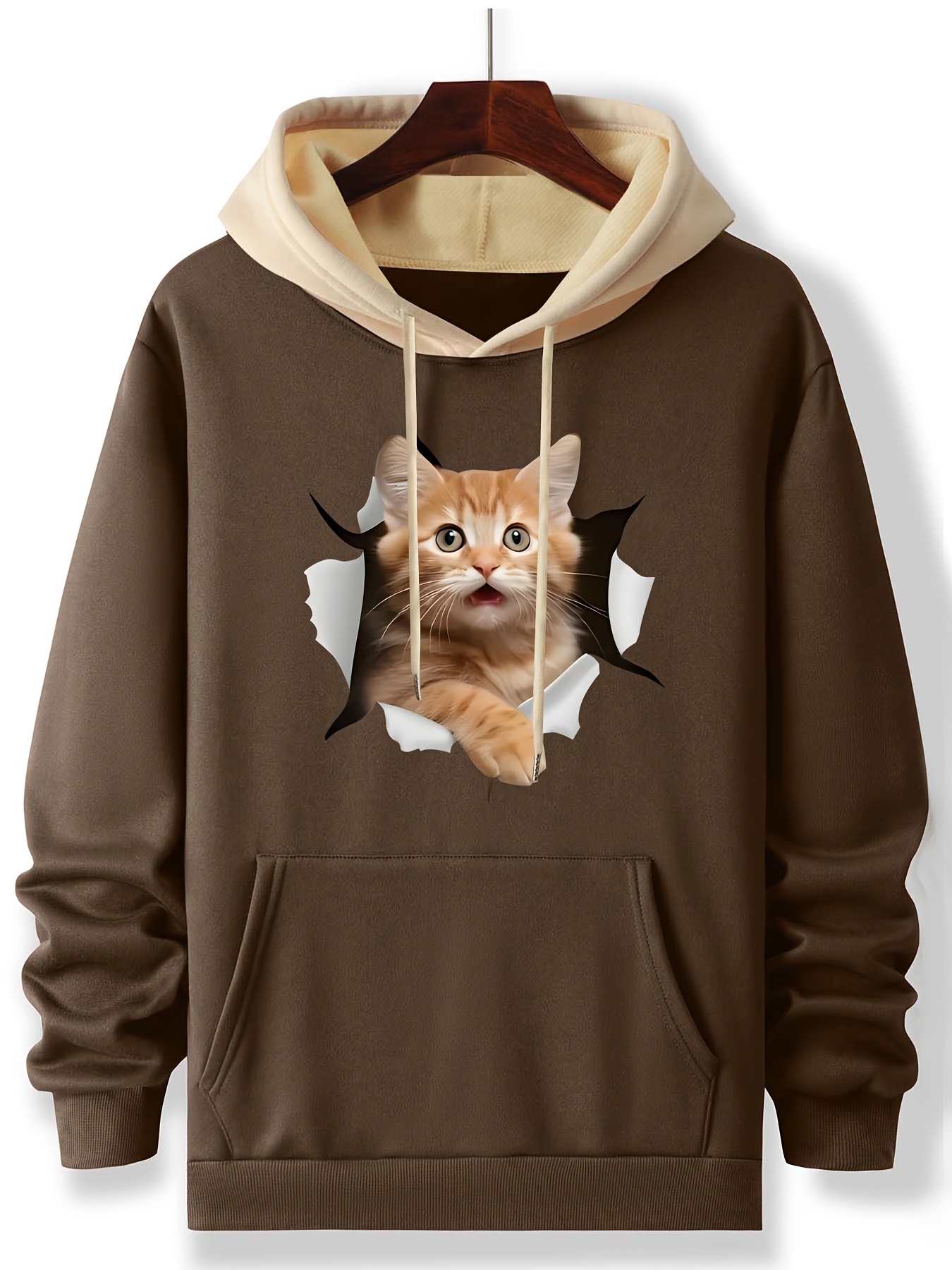 1pc sudadera casual capucha gato 3d hombre punto Temu Colombia