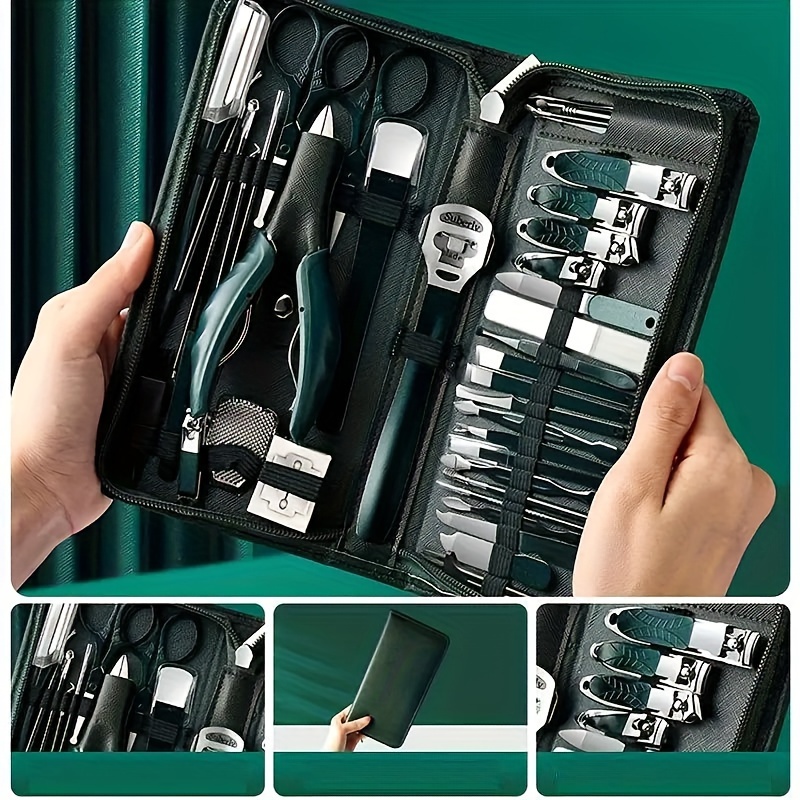 

Kit de Manucure & Pédicure de Luxe 40pcs - Ensemble de Toilettage Professionnel en Acier Inoxydable avec Coupe-ongles, Coupe-cuticules, Ciseaux & Outils de Polissage pour Salon et