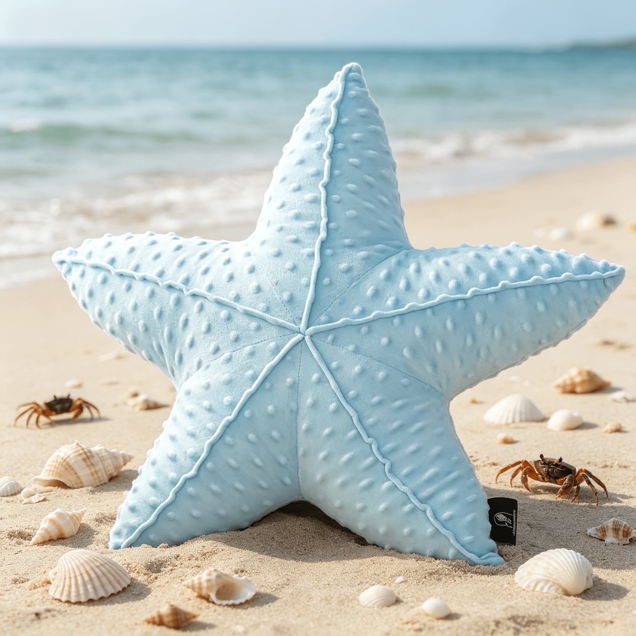 1pc Starfish Shaped Velvet Throw Pillow, Ocean Series Creative Decorative Cushion Pillow, 20.5 X 20.5 Inch