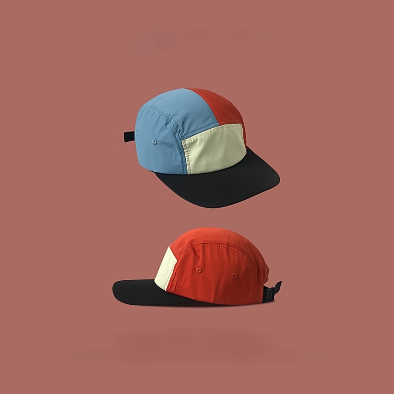 

Casquette à panneaux Retro Color-, séchage rapide, imperméable, chapeau à bec de canard à coque souple, casquette tendance pour en avec une bordure plate.