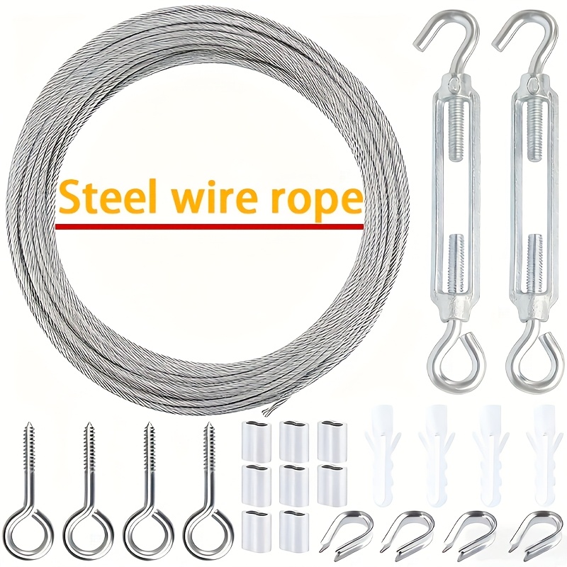 Image of 1 Set Heavy-duty Pvc-coated Steel Wire Rope | 30m/10m Length Options, Adjustable Garden Cable, Outdoor Tent Rope, , Additions