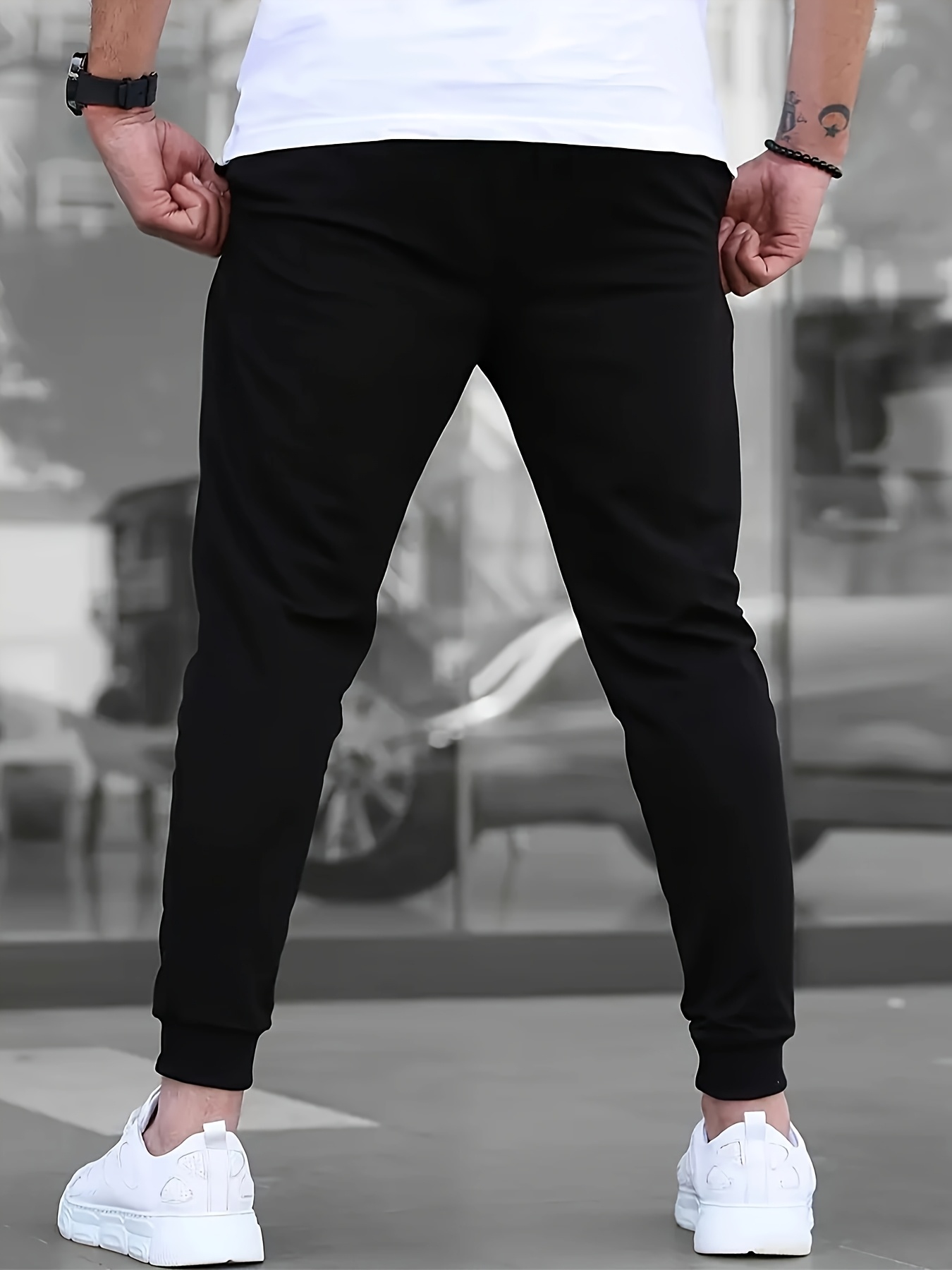 2pcs of Men's drawstring foot sports pants and Men's casual slightly elastic jogging shirt, suitable for spring and autumn running and jogging, outdoor fabric, Jogger Pants, Warm Joggers for Men, Baggy Joggers, Joggers Men, Running Pants, Outdoor Jogging, Relaxed Fit, Sporty Design, Durable Construction, Lightweight Joggers, Athletic Pants, Men's Activewear, Fitness Enthusiasts, Gym Goers