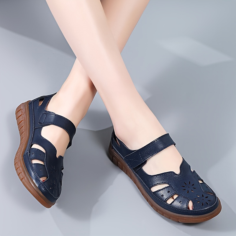 Women's Classic Synthetic Leather Casual Flat Sandals