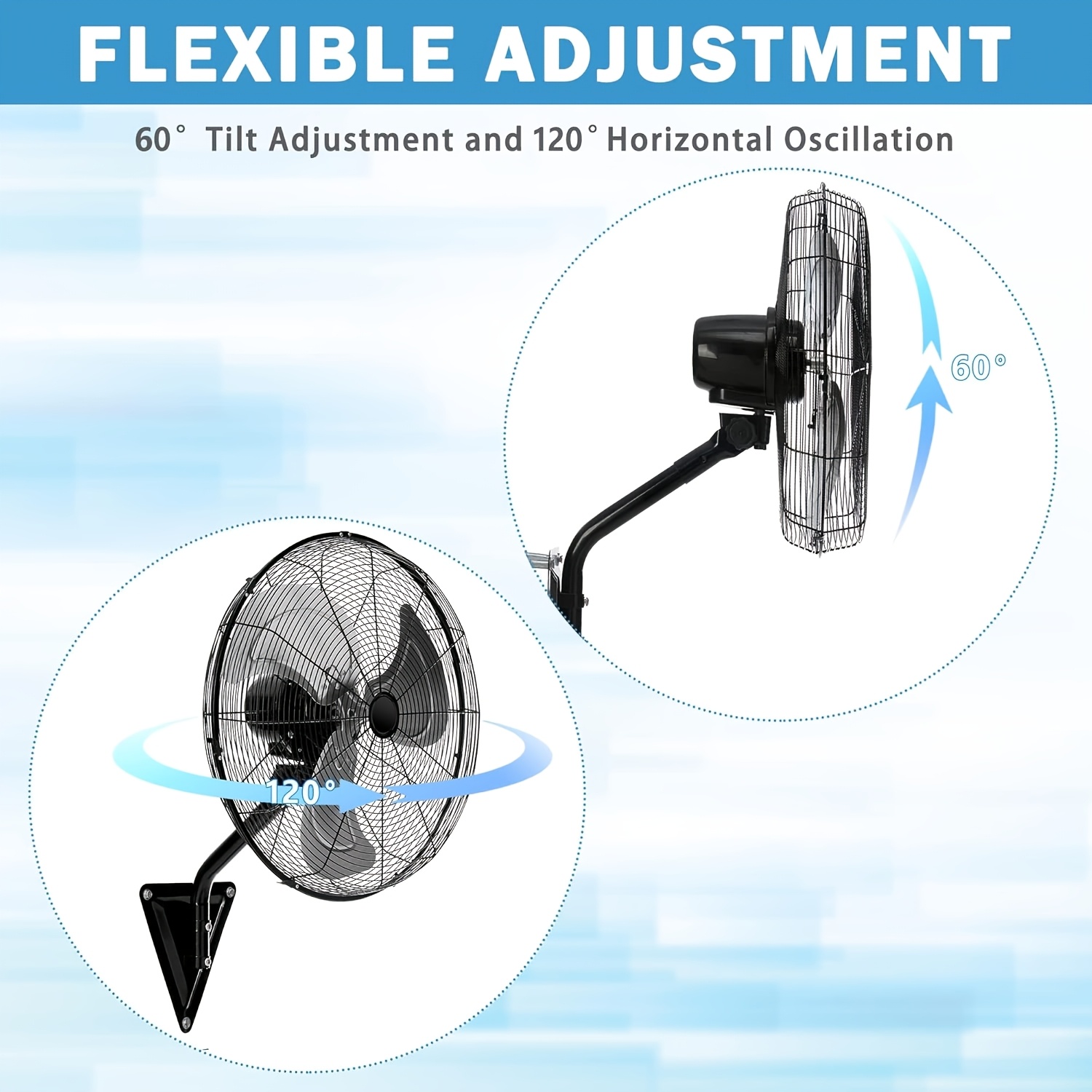 20-inch 4460 CFM High-Speed Oscillating Wall-Mounted Industrial... product image 4