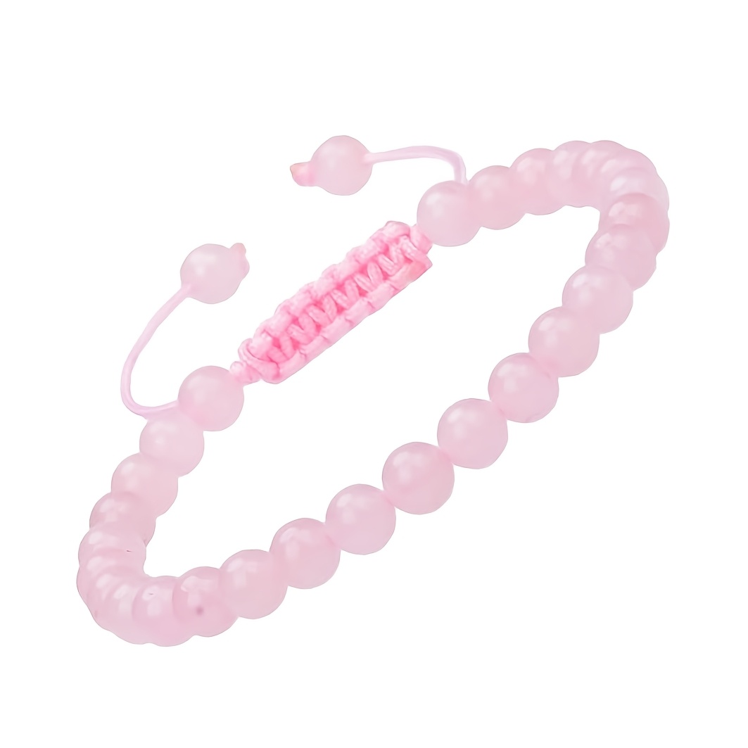 Adjustable Woven Bracelet with Rose Quartz