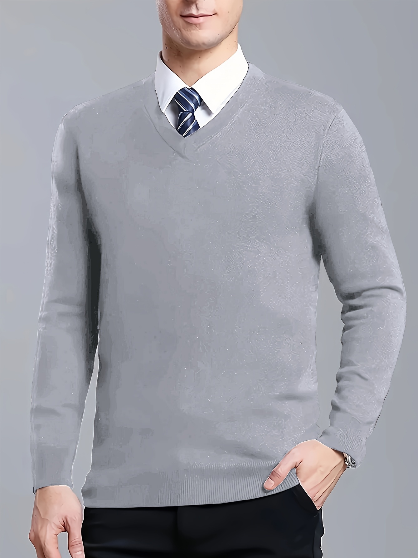 Pull Homme Manches Longues Col V - Taille M Noir - Occasion Très Bon état - Marque Sunmer