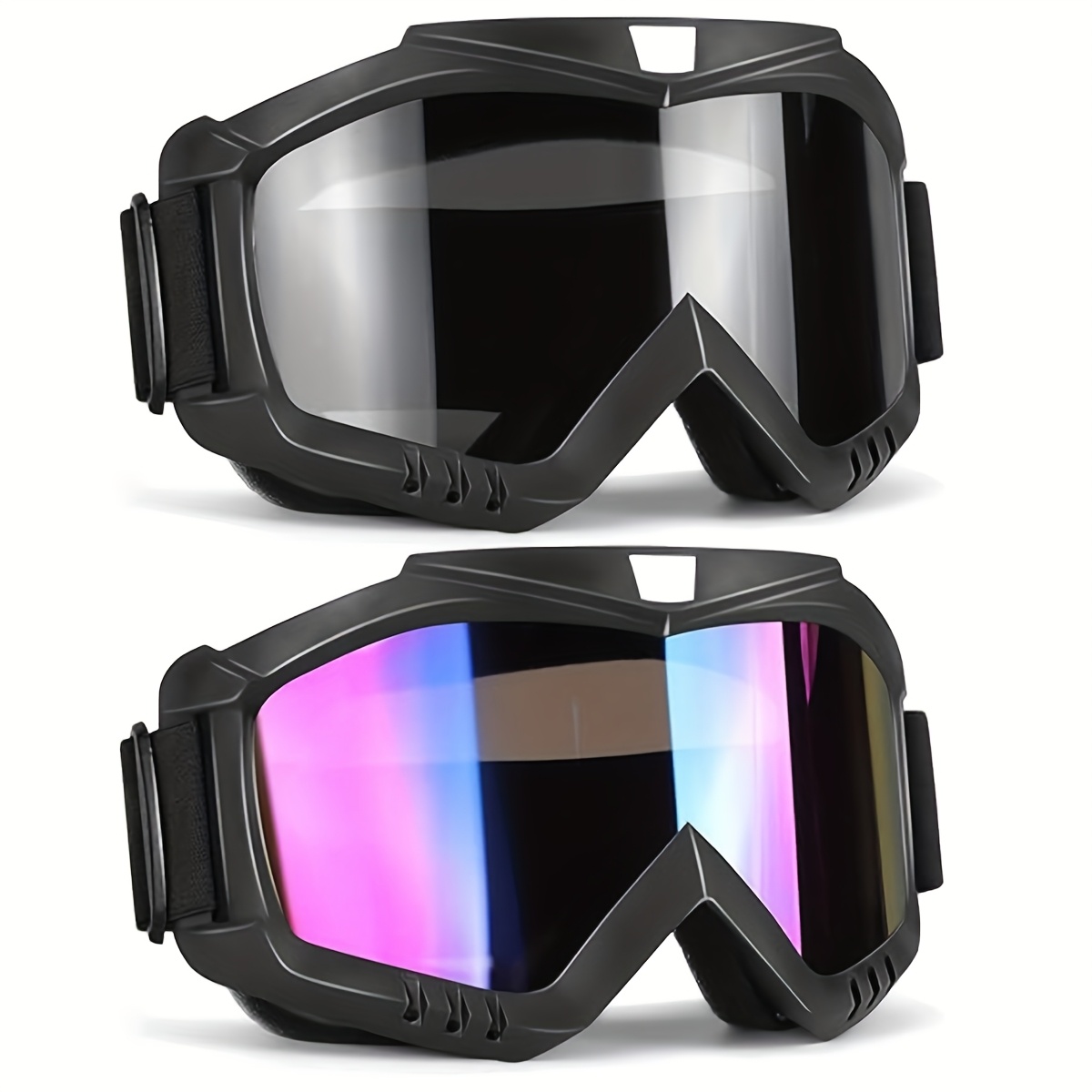 unisex 2pcs outdoor sports ski goggles designed for all face shapes featuring an adjustable elastic strap a comfortable tpu frame and a durable non slip design ideal for skiing ice hockey and alpine skiing gear