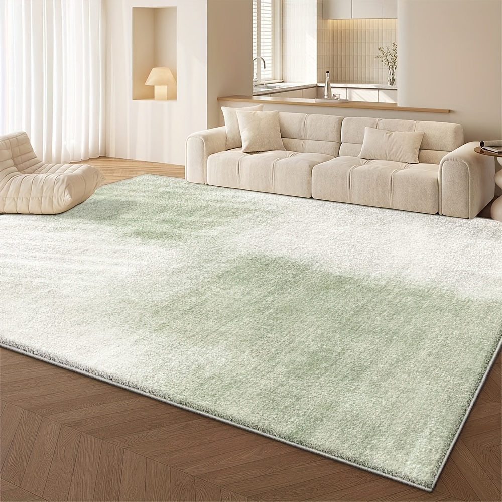 Luxurious Velvet Area Mat - Ultra Soft, Non-Slip, Machine Washable for Living Room, Bedroom, Office Decor - Elegant Green &amp; Beige Gradient Design, * Lightweight Home *, Rugs for Living Room