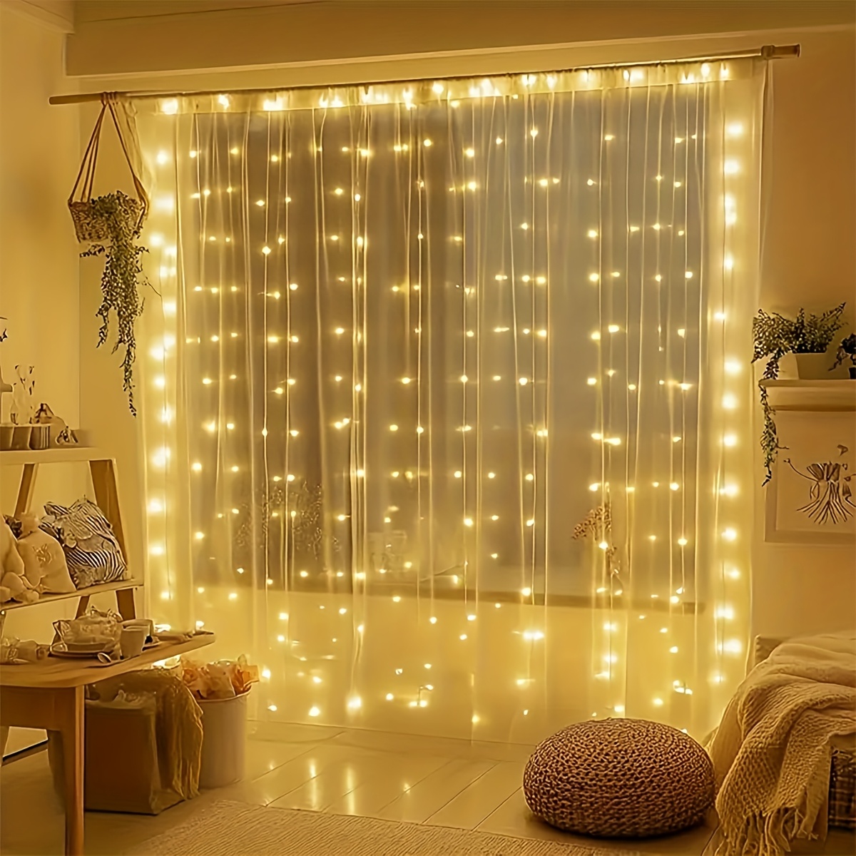 8 lägen fe gardinslampor juldekorationer batteridriven - Temu Sweden