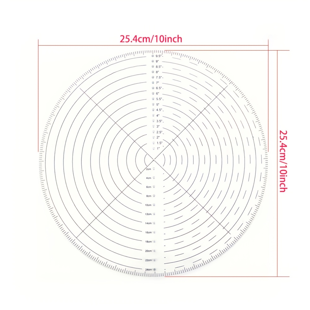 1pc Acrylic Circular Center Detector Compass, 10 Inch (. Cm) Clear Circular Center Detector Tool For Center Woodworking Wood Turning Lathe Work Measurement