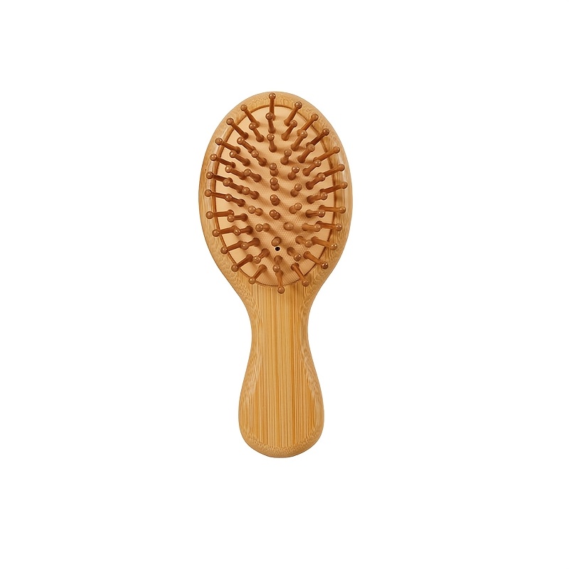 TEMU Mini houten kussingkam, draagbare kleine massagedekenkam, met luchtkussen, geschikt om mee te nemen, voor reizen, jubilea, vakantiesouvenirs,