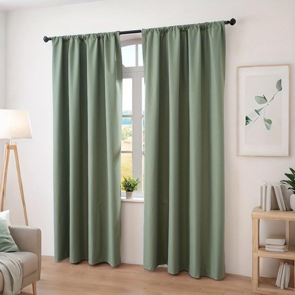 2pcs Fully Light-blocking Film-coated Sunshade Partition Curtain