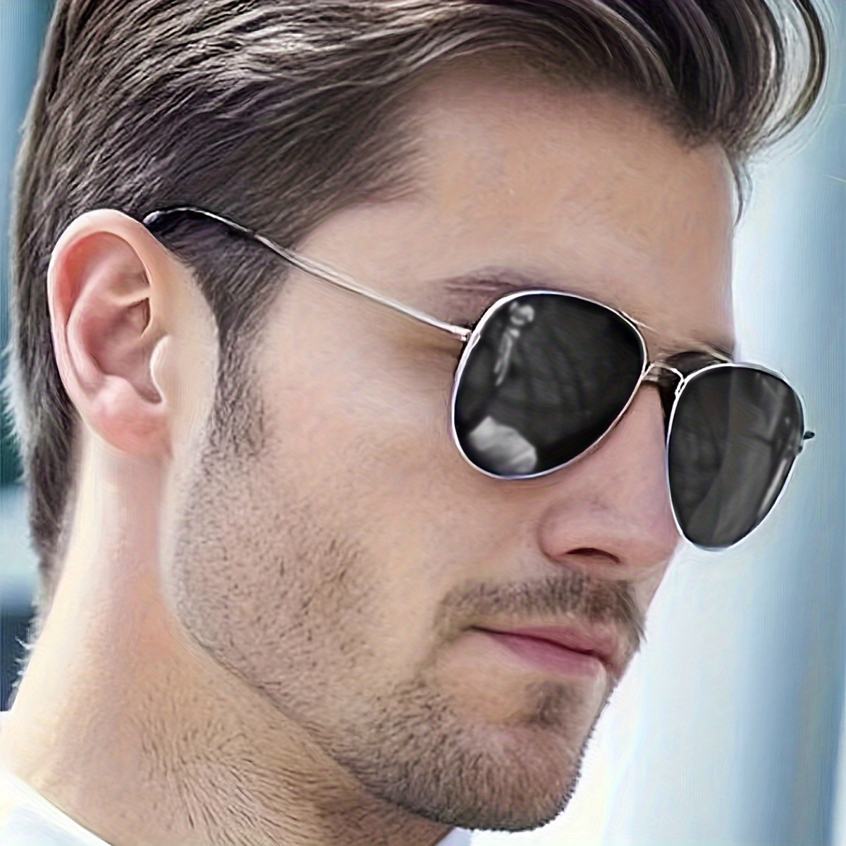 

1pair Of Men's Metal Frog Mirror Double-beam Frame Models Trendy Fashion Glasses Suitable For Outdoor Travel, Driving, Fishing, Suitable For Both Men And Women.