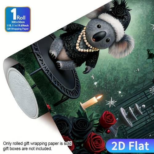 item picture 2d flat 1 roll 50x300cm 19 69x118 11in christmas gift wrapping paper dark with rose red and and suitable for gothic garden scenes courtyard atmosphere dark gothic christmas parties