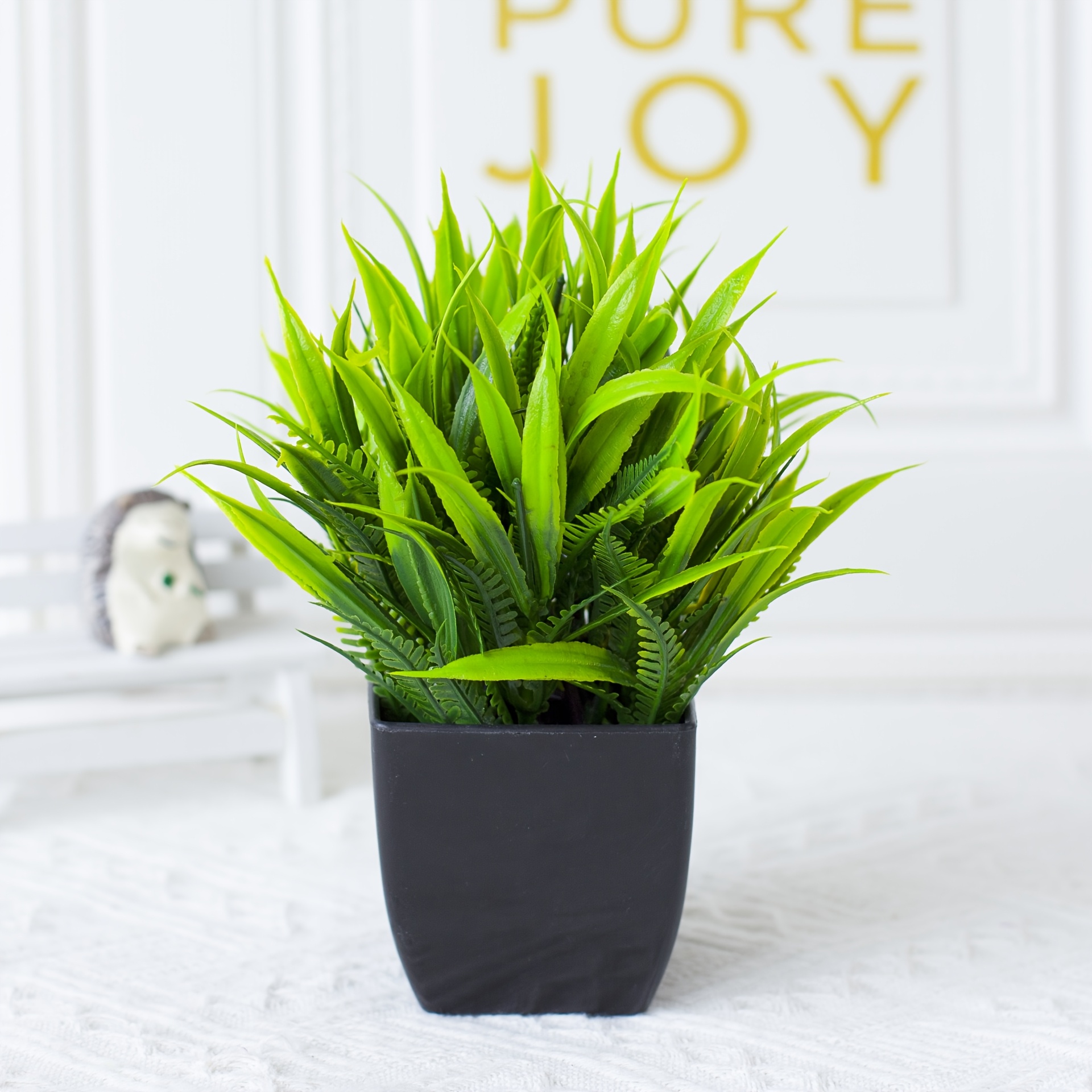 Image of 1pc Mini Artificial Eucalyptus Potted Plant In – Lifelike Greenery For Indoor Home, Office, Farmhouse, Or Bathroom Table Decor, Artificial Potted Plants