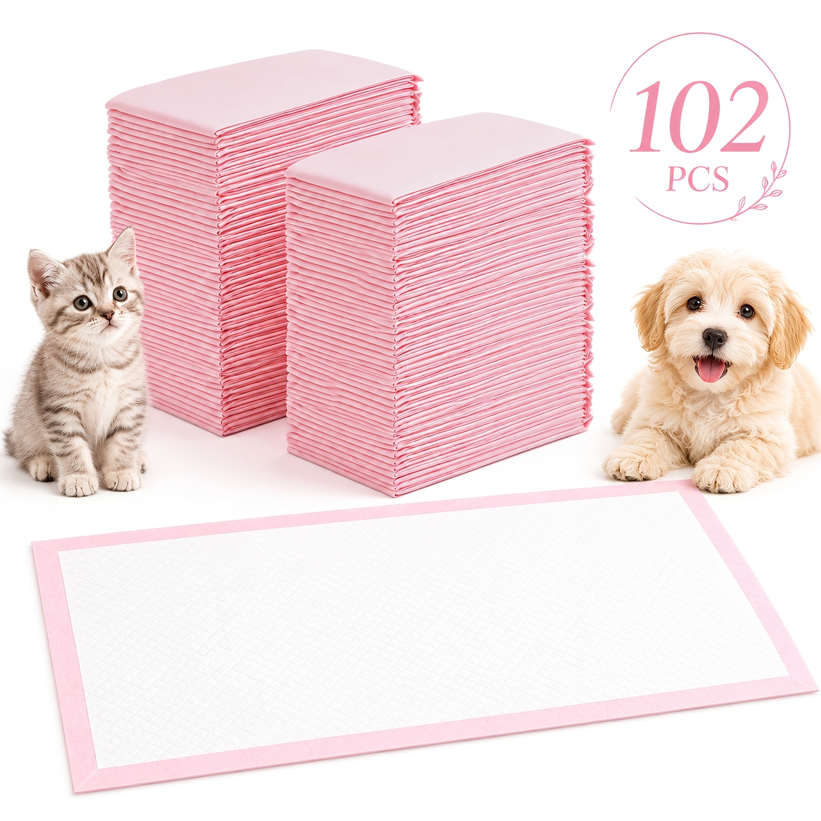 102-count Pet Pee Pads, 60x90cm Large Size, 45g Extra Thick, , High Absorbency, Blue And Pink Options, For Indoor Training And Travel
