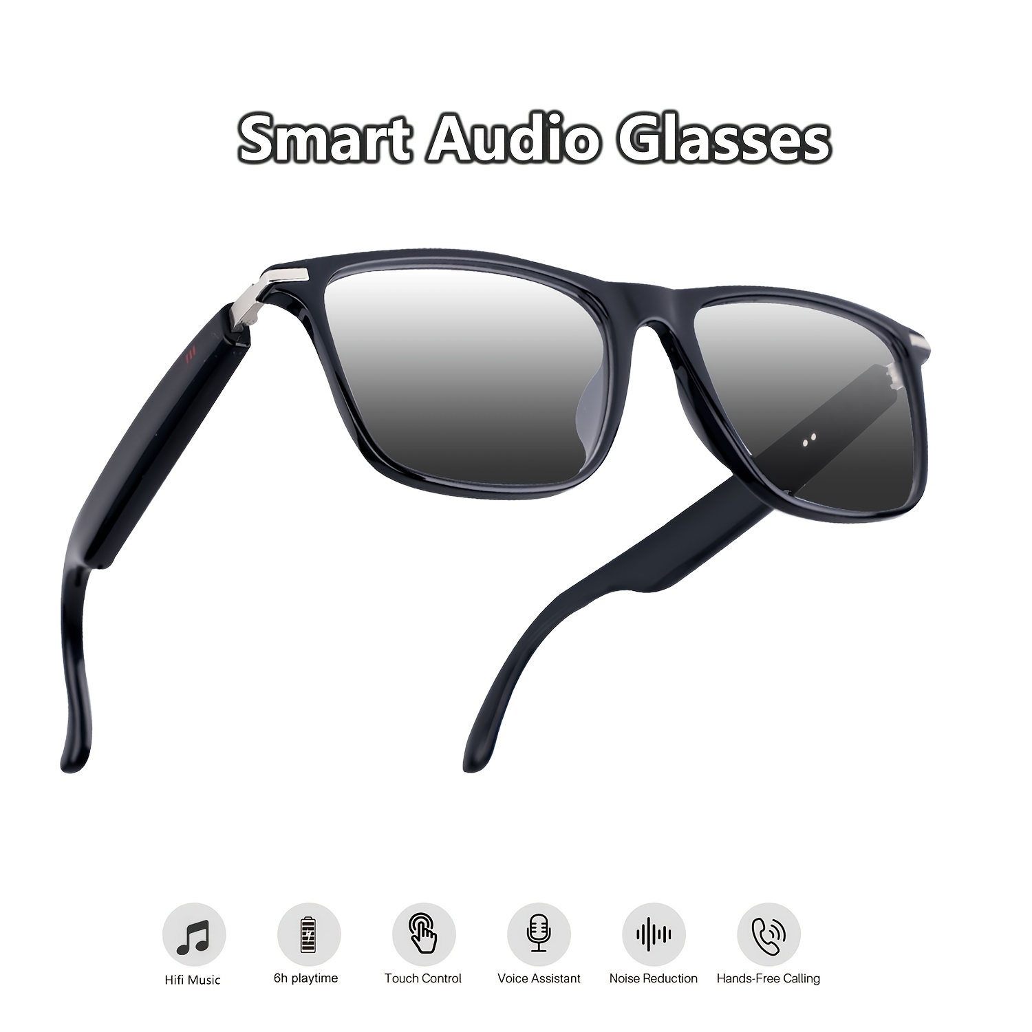 New Smart Glasses with Auto-tinting Lenses That Automatically Transform into Fashion Glasses in Sunlight. Built-in Microphone and Speaker for HD Voice Calls and HiFi Music Quality. Smart Audio Glasses, Ideal for Sports, Driving, Fishing, and Daily
