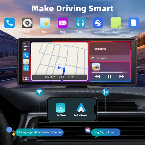 universal portable carplay for car screen screen wireless car stereo with carplay android auto car touchscreen with link wireless navigation aux for all vehicles