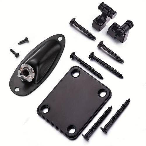 electric guitar string roller fixer boat shaped audio cable plug hole plate and neck plate reinforcement plate with installation screws suitable for electric guitar musical instrument accessories