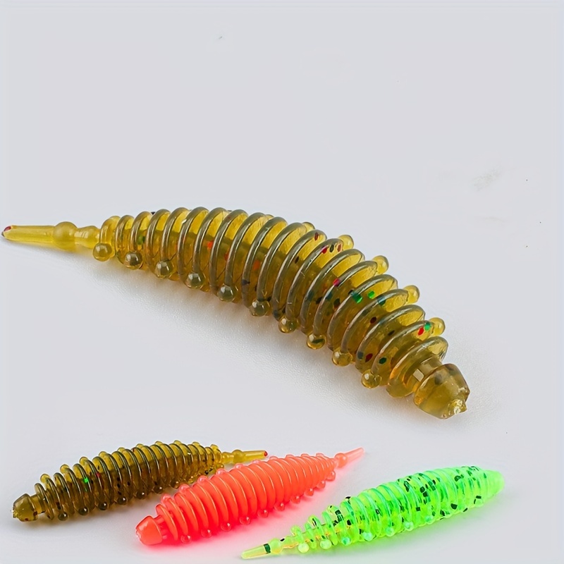 Tpe Elastic Soft Fishing Worms Straight Tail Floating Mini - Temu