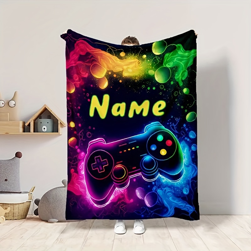 

Customizable 1pc Fleece Blanket, Personalized Fleece Fleece Blanket, , , All- -use, For Sofa, Bed, , Camping, , - -tear, Hypoallergenic, Polyester , Knitted , 200-250g