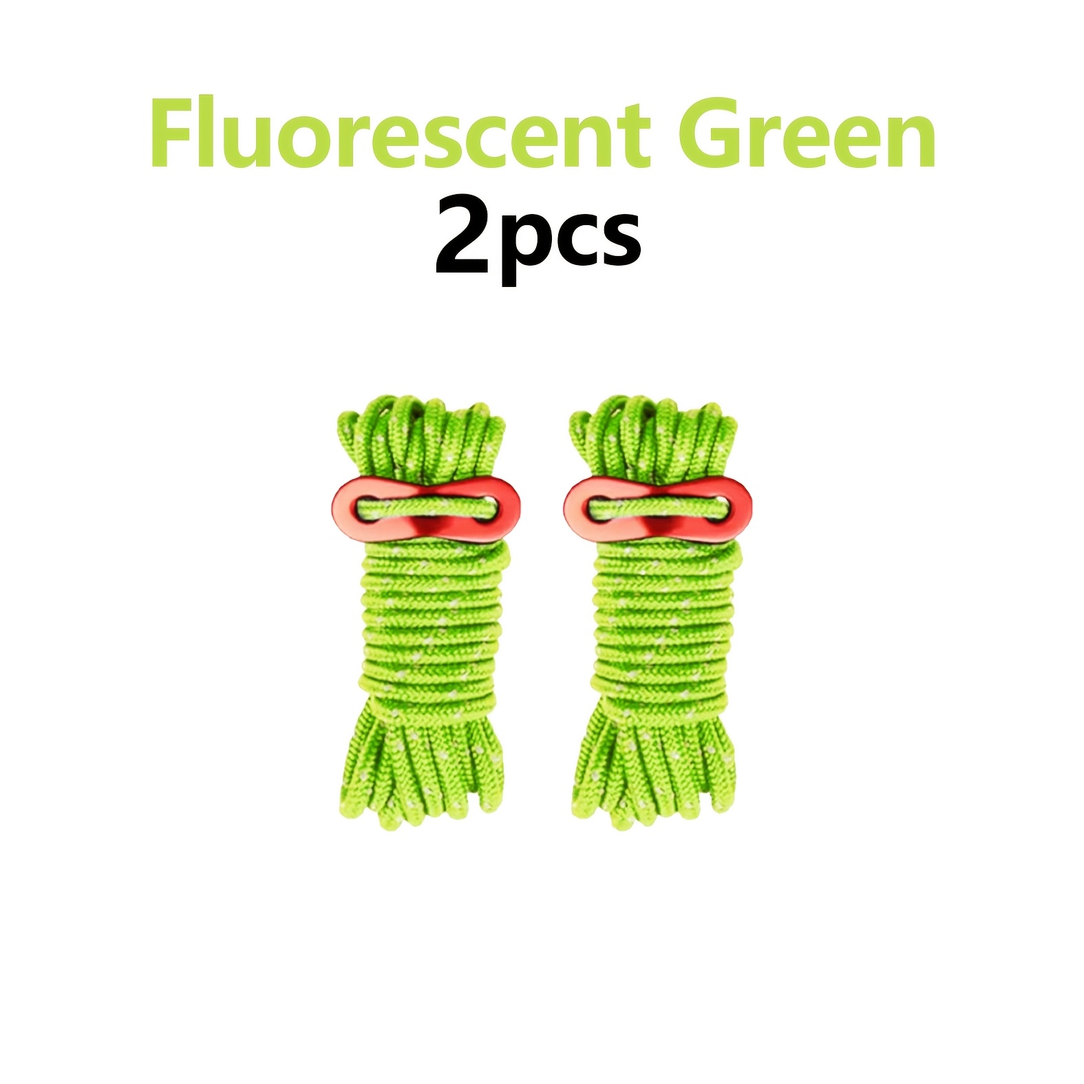 TEMU 2pcs/5pcs Outdoor Reflective Rope With Adjustable Tension , Strong Nylon Rope, Suitable For Tent Waterproof Cloth, Canopy, Camping, Giking,