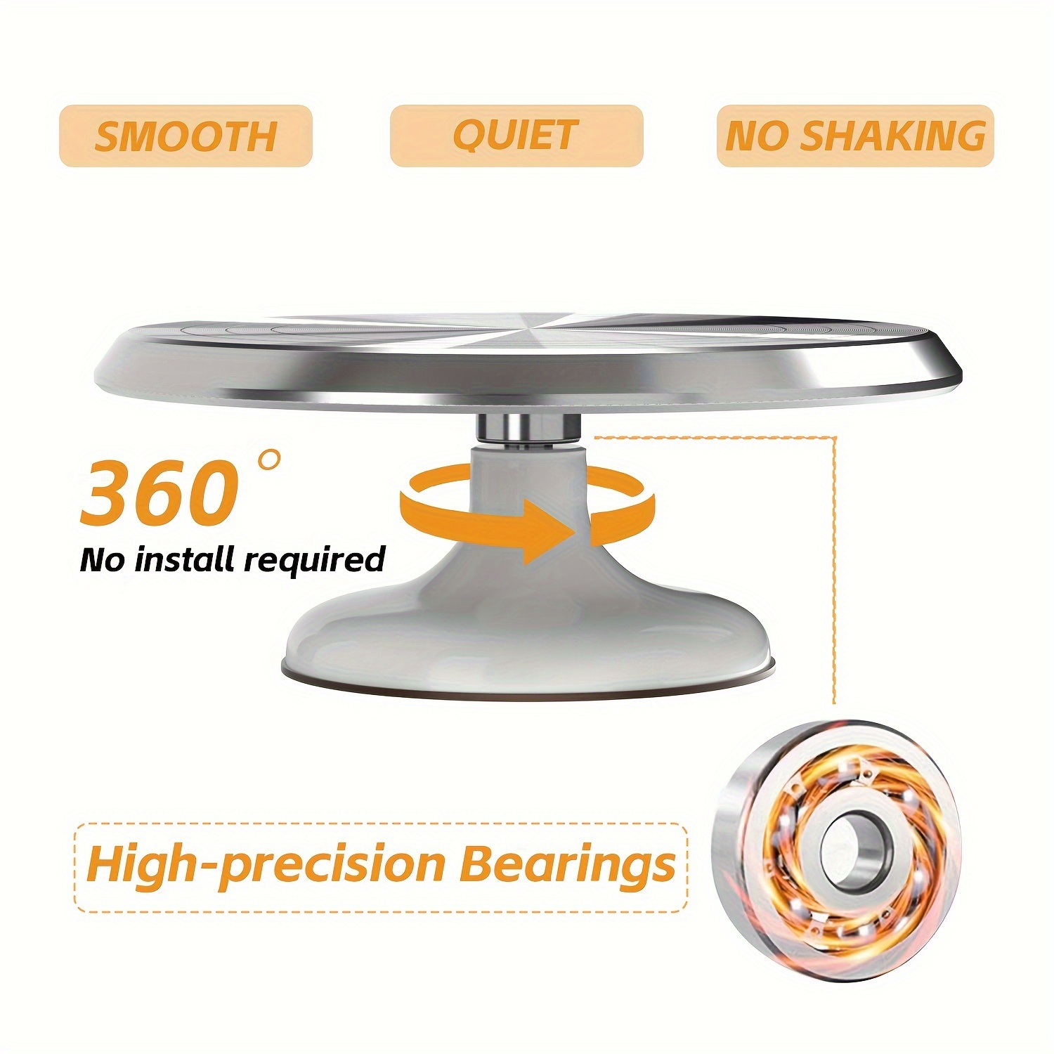 White/Pink Baking Cake Turntable And Decoration Table, Rotating Household Baking Tools, 25.4 cm Cake Turntable And Cake Decoration Table, Household Baking Tools Plastering