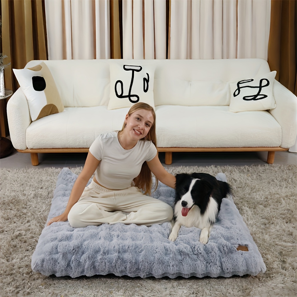  large dog bed thick foam base removable cover multiple sizes m xxxxl plush sponge pet bed for medium small large dogs cats cozy sleeping area with removable cover dog bed   furniture plush pet bed durable pet furniture Product details 1