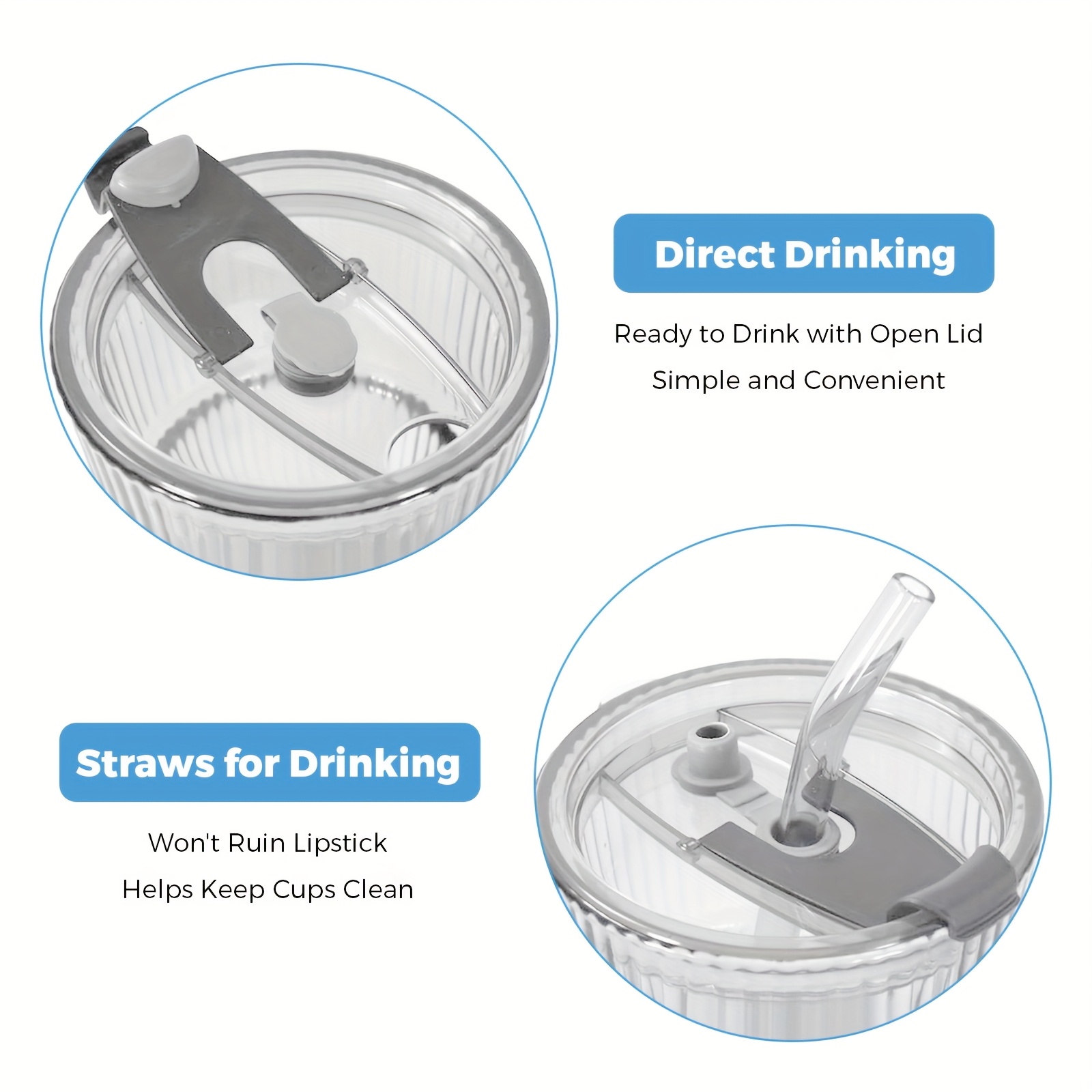 20oz glass cup set of 4 with lids and straws leak proof design suitable for smoothies and iced coffee temperature range 20 to 90 ideal for kitchen and holiday use Product details 1