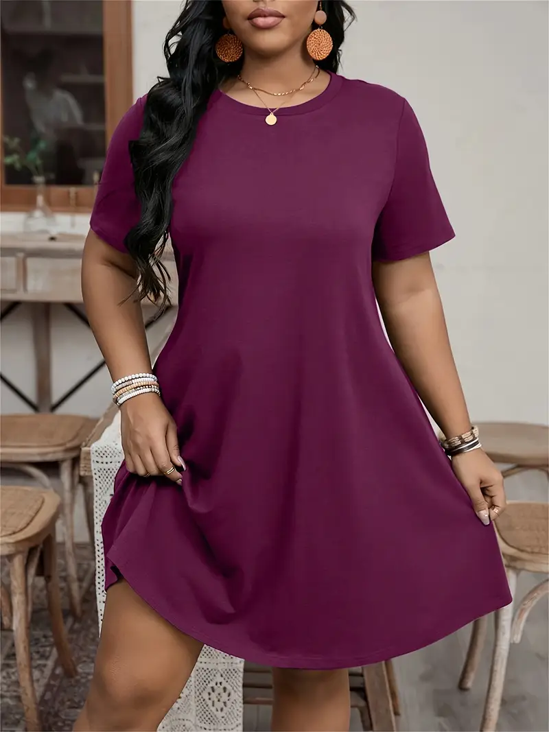 purple t shirt dress plus size Womens Purple Plus Shirt Dresses Dresses, Clothing