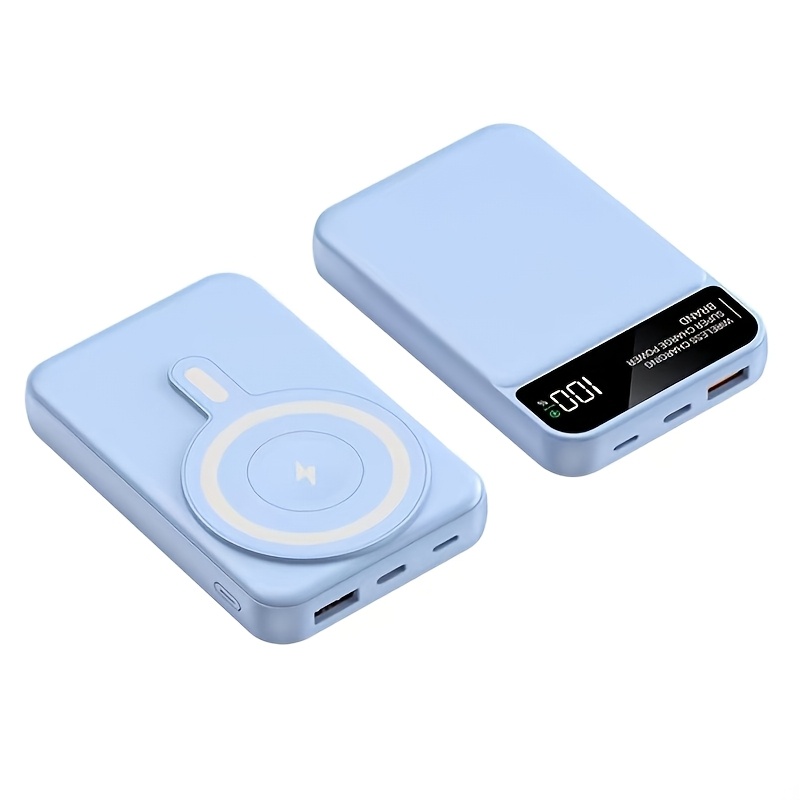 TEMU 10,000mah Magnetic Power Bank, Compatible For Iphones, Featuring A Wireless Portable Charger With A Usb-c Cable, Supporting 22.5w Pd Fast