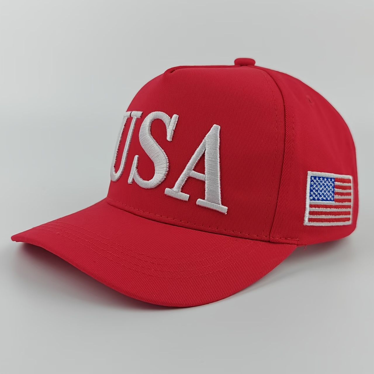 TEMU Retro USA geborduurde baseballpet geschikt voor vrachtwagenchauffeur, dad hat met PVC-coating, ABS- & vulling, meerkleurige platte/geborduurde