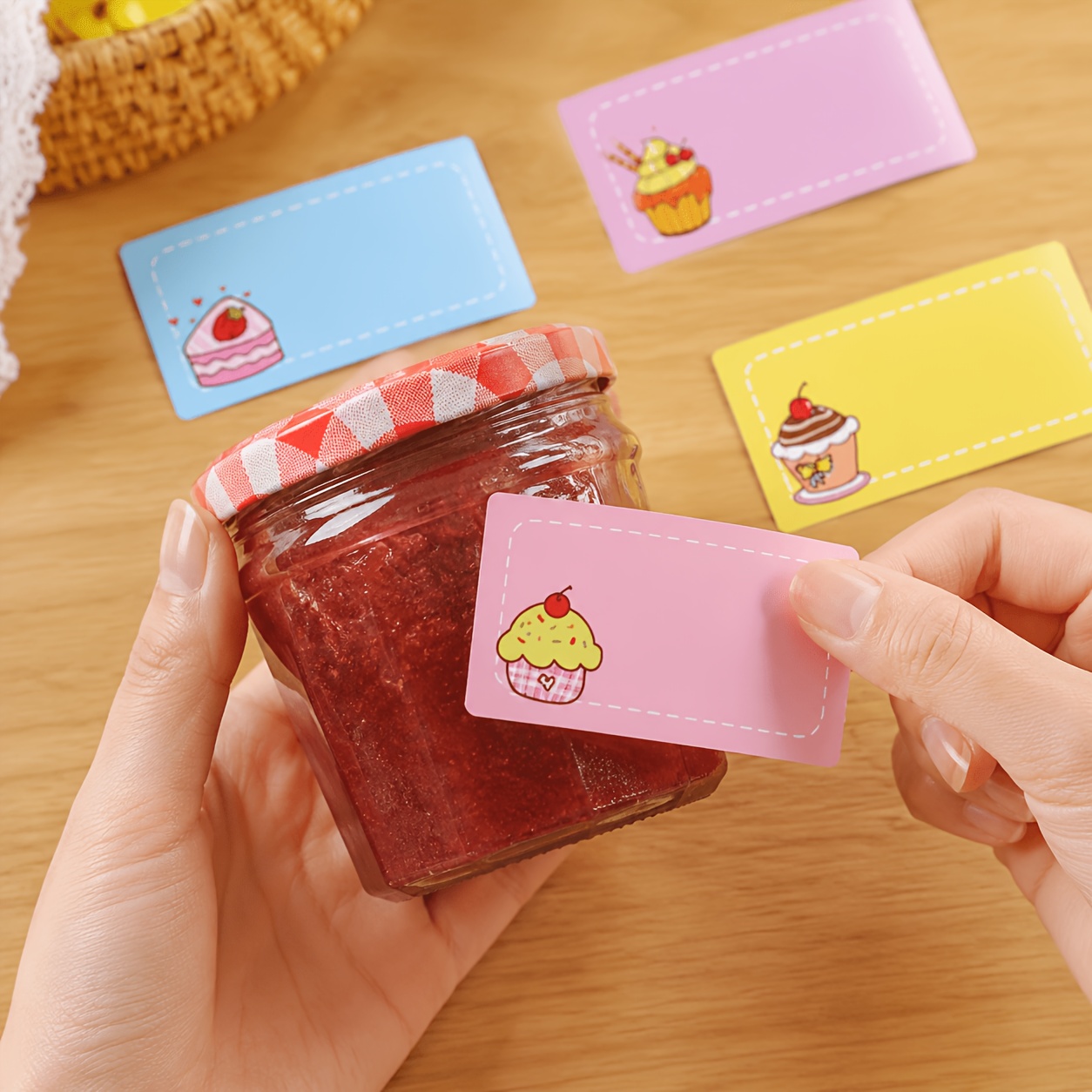 20 Colorful Square Name Stickers for Marking and Labeling