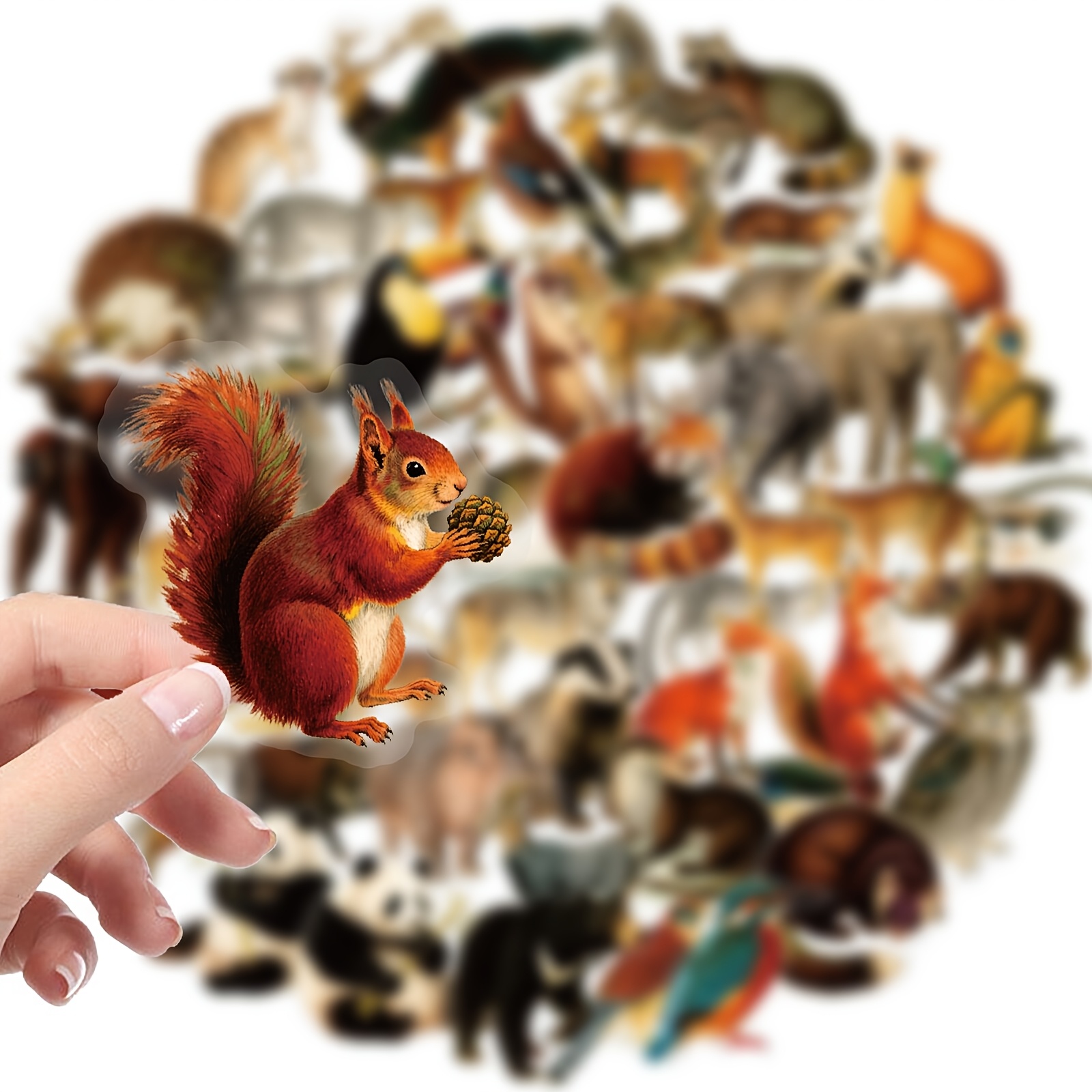 56pcs New Cute Animal Pet Transparent Stickers, Realistic Animal Stickers, Non-repeating Diy Decorative Stickers For Guitar, Water Bottle, Fridge, Notebook, Tablet