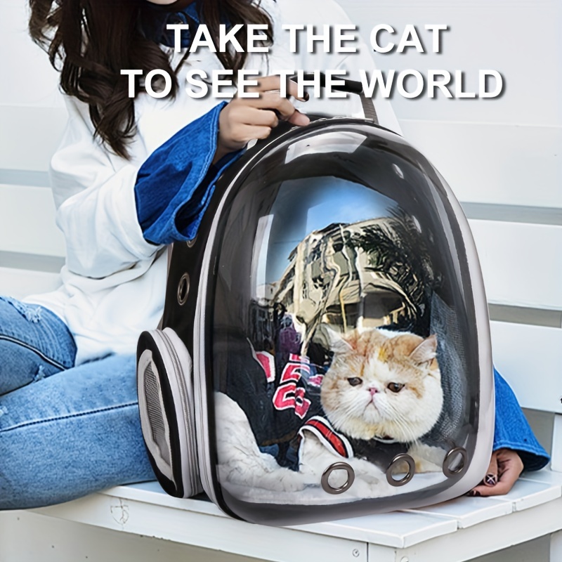 

Transparent Panoramic Cat Backpack, Breathable Pet Carrier With Bubble Window, Durable Outdoor Travel Bag